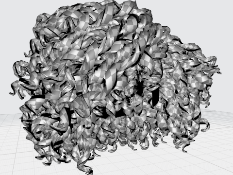 Realistic Female hair curly Modello 3D