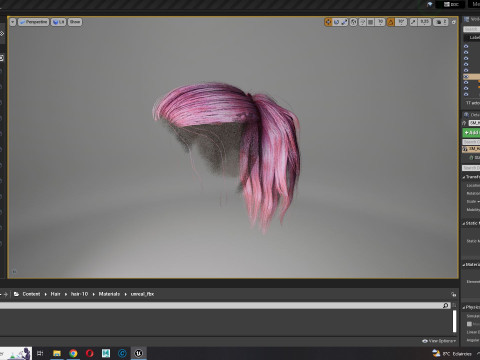 Realistic Female hair tail 3D Model