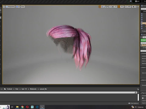 Realistic Female hair tail 3D Model
