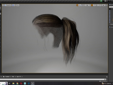 Realistic Female hair tail 3D Model
