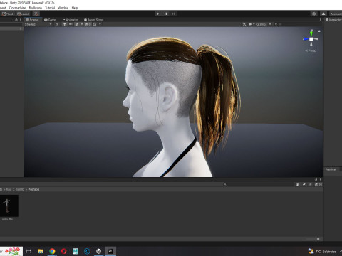 Realistic Female hair tail 3D Model
