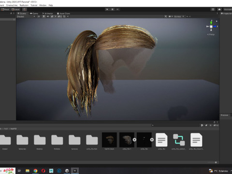 Realistic Female hair tail 3D Model