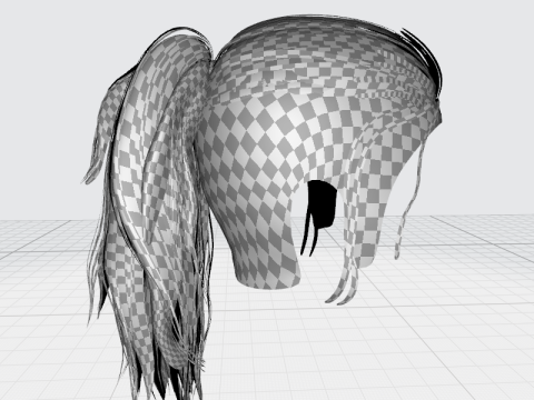 Realistic Female hair tail 3D Model