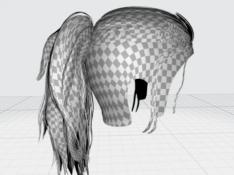 Realistic Female hair tail 3D Model