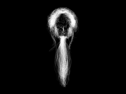 Realistic Female hair long tail 3D Model