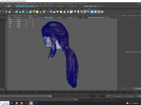 Realistic Female hair long tail 3D Model