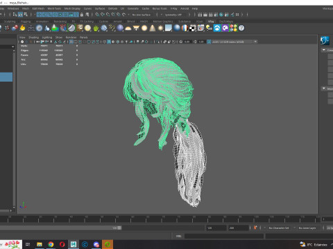 Realistic Female hair long tail 3D Model