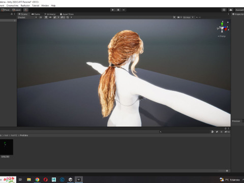 Realistic Female hair long tail 3D Model
