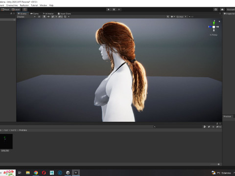 Realistic Female hair long tail 3D Model