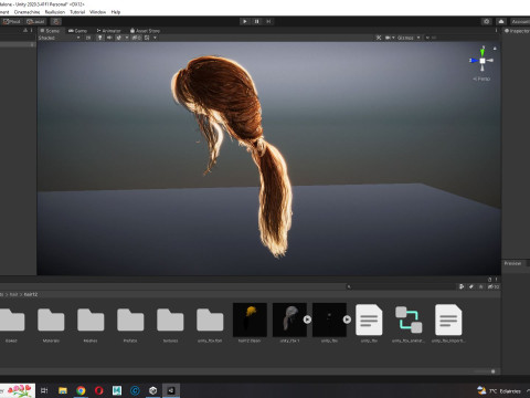 Realistic Female hair long tail 3D Model