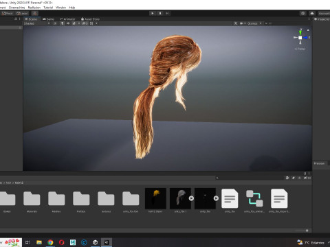 Realistic Female hair long tail 3D Model