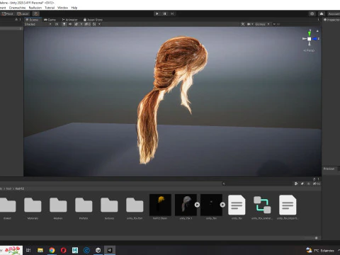Realistic Female hair long tail 3D Model