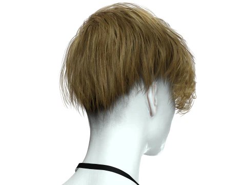 Realistic Female hair short 3D Model