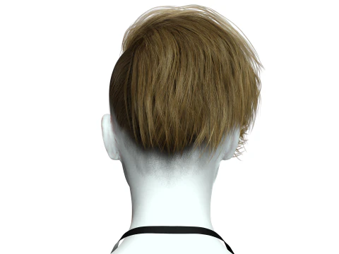 Realistic Female hair short 3D Model