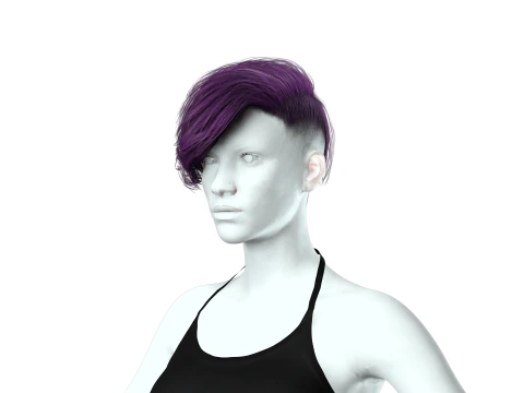 Realistic Female hair short 3D Model