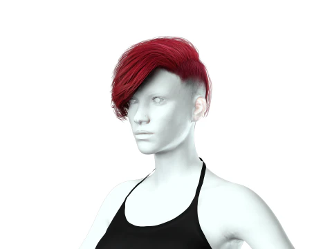 Realistic Female hair short 3D Model