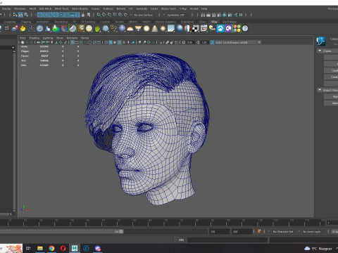 Realistic Female hair short 3D Model