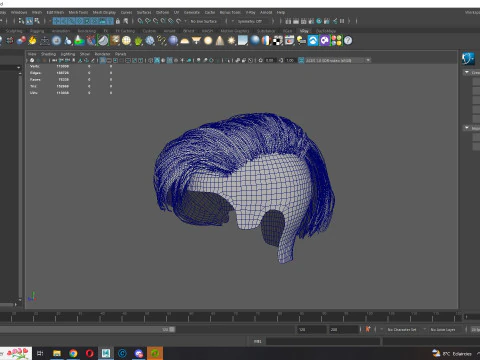 Realistic Female hair short 3D Model