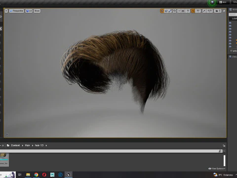 Realistic Female hair short 3D Model