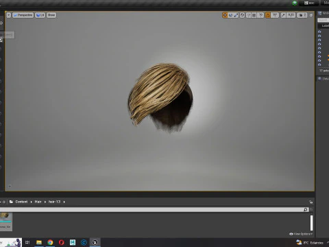 Realistic Female hair short 3D Model