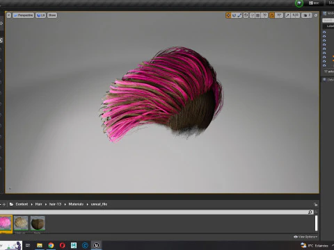 Realistic Female hair short 3D Model