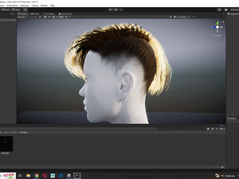 Realistic Female hair short 3D Model