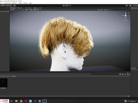 Realistic Female hair short 3D Model
