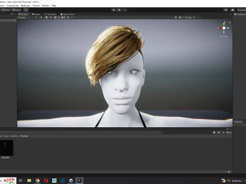 Realistic Female hair short 3D Model