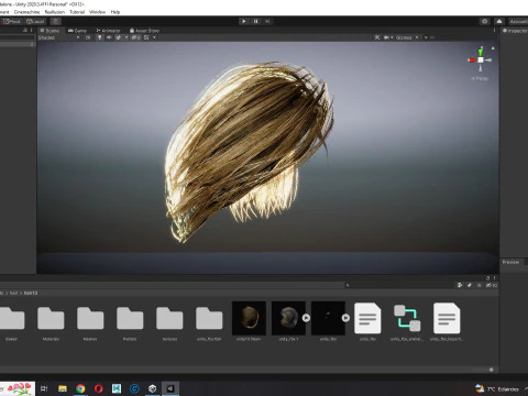 Realistic Female hair short 3D Model