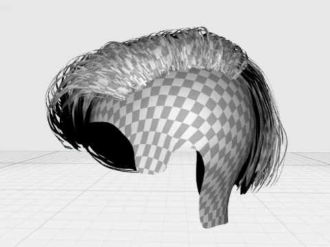 Realistic Female hair short 3D Model
