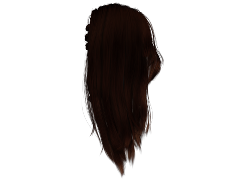 Realistic Female hair game cards 3D मॉडल