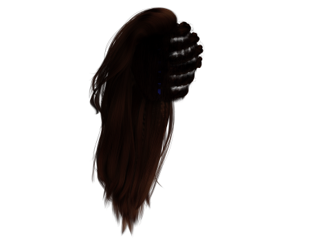 Realistic Female hair game cards 3D मॉडल