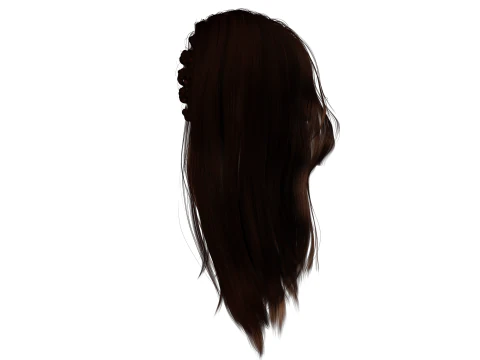 Realistic Female hair game cards 3D Model