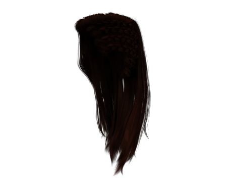 Realistic Female hair game cards 3D मॉडल