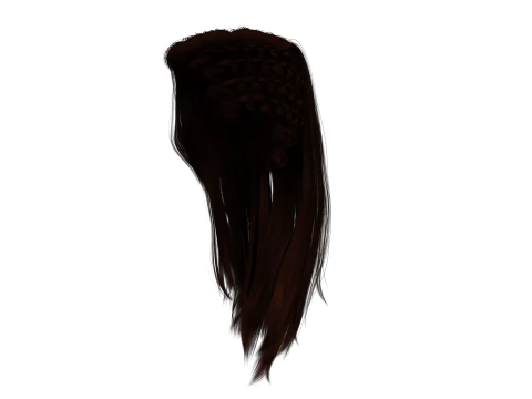 Realistic Female hair game cards 3D Model