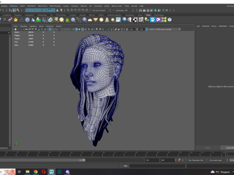 Realistic Female hair game cards 3D मॉडल