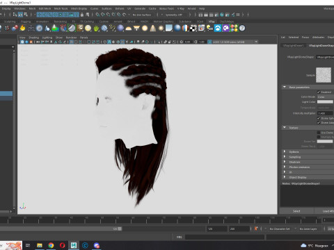 Realistic Female hair game cards 3D मॉडल
