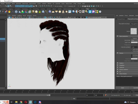 Realistic Female hair game cards 3D Model