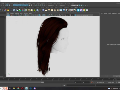 Realistic Female hair game cards 3D Model