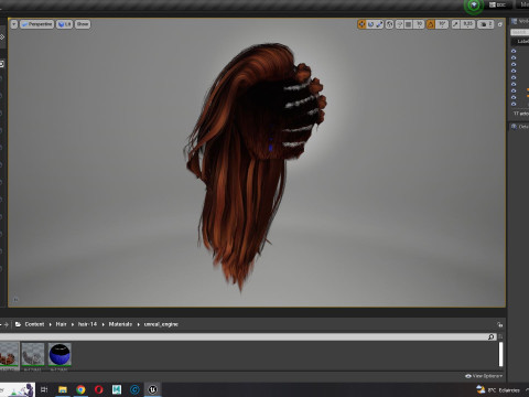 Realistic Female hair game cards 3D मॉडल
