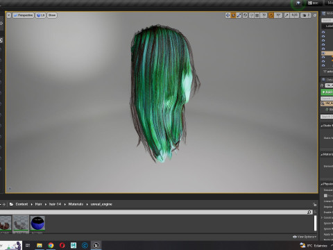 Realistic Female hair game cards 3D मॉडल