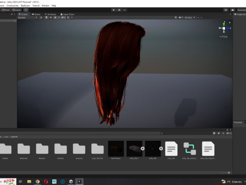 Realistic Female hair game cards 3D मॉडल