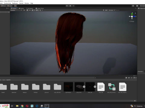 Realistic Female hair game cards 3D Model