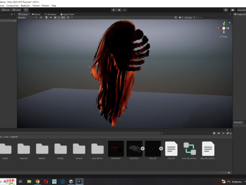 Realistic Female hair game cards 3D मॉडल
