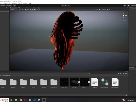 Realistic Female hair game cards 3D Model
