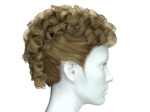 Realistic Female hair modern 3D 模型