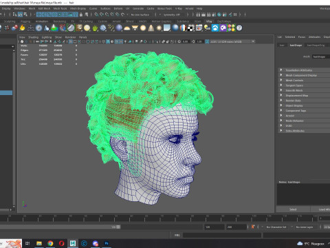 Realistic Female hair modern 3D 模型
