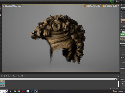 Realistic Female hair modern 3D 模型