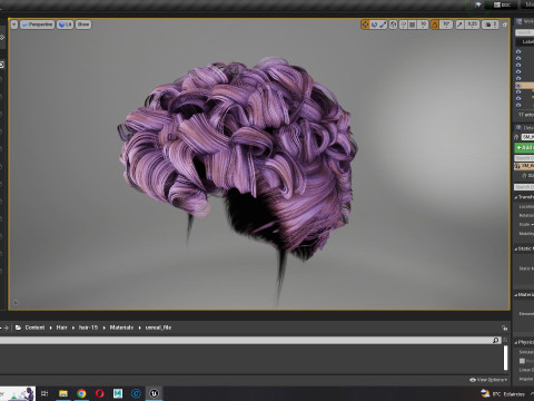 Realistic Female hair modern 3D 模型