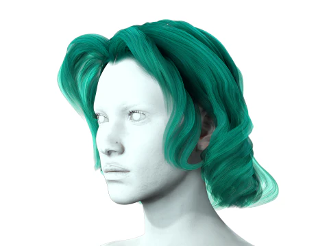Realistic Female short hair 3D Model